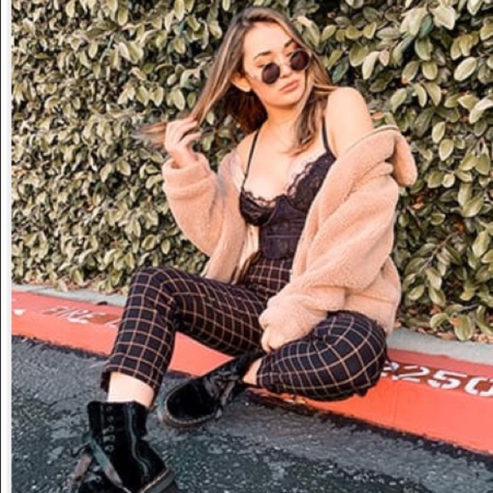 Grid Print Ankle Bottoms